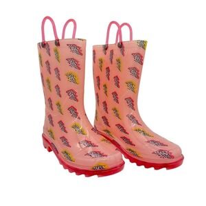 Western Chief Kids Pink Lightning Rain Boots Toddler 13‎ Like New